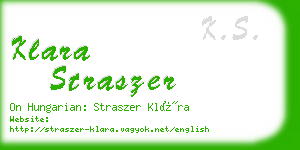 klara straszer business card